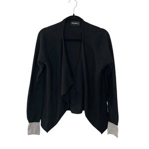 Zadig & Voltaire Daphnee New C Black‎ Cashmere Cardigan Sweater M Open Waterfall